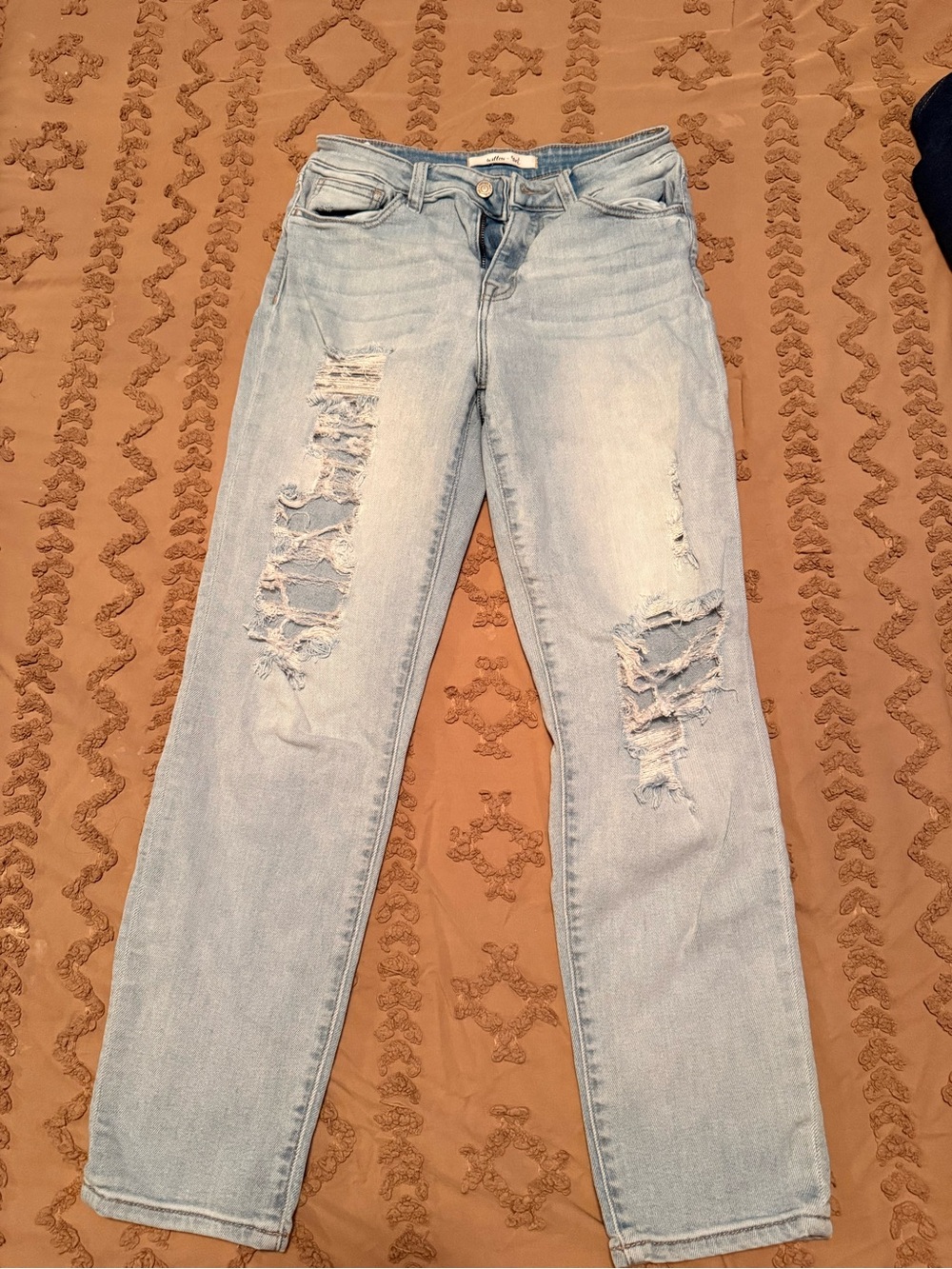 Light Blue High-Rise Distressed Women’s Jeans